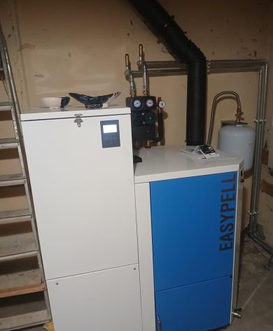 Granulu katla uzstādīšana